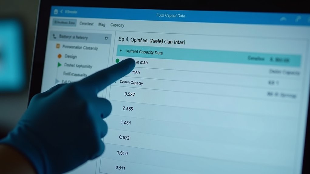 dane o pojemności baterii w diagnostyce 3uTools
