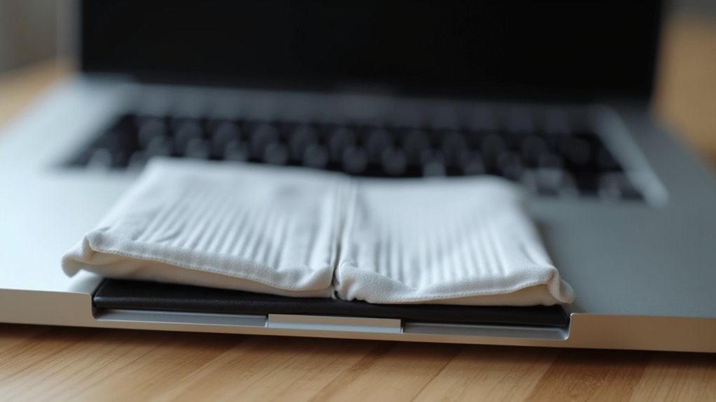 napuchnięta bateria wywiera nacisk na panel dotykowy