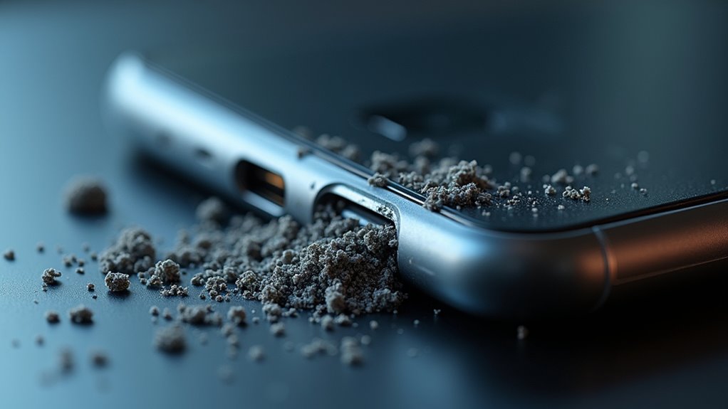 zanieczyszczenie utrudnia ładowanie USB-C