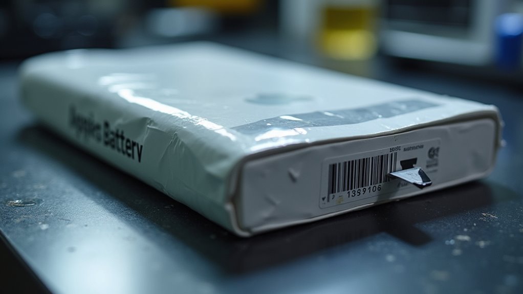 czerwone flagi wskazujące na podrobione baterie Apple