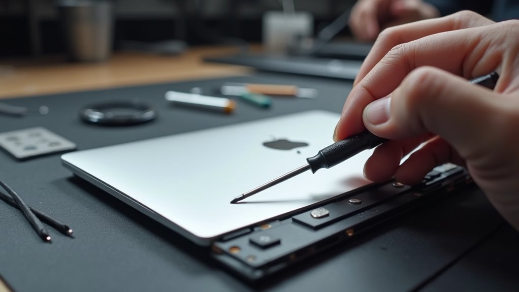 wymiana baterii w MacBook Air M2 bez uszkodzenia gładzika
